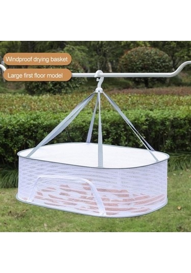 Gri 1/2/3 Katmanlı Asılı Örgü Kurutma Sepeti U Şeklinde Fermuar Gıda Balık Giysileri Asıl Ağı Açık Çamaşır Kurutma Askısı 54357296 Gri