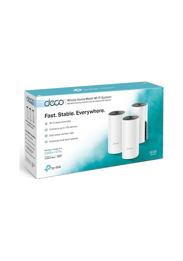 TP-Link Deco M4 1200 Mbps 5 GHz Wi-Fi Mesh Sistemi 3'lü