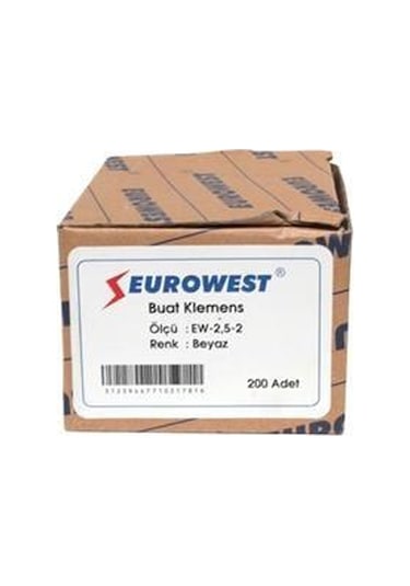 Eurowest 0,50-2,5mm Geçmeli Buat Klemensi Beyaz 1 Paket 200 Adet