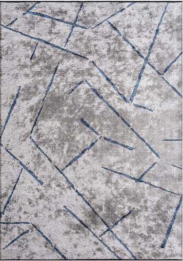 Pierre Cardin Azur Uz02e Gri Mavi Pamuk Akrilik Yumuşak Dokulu Modern Kilim Halı