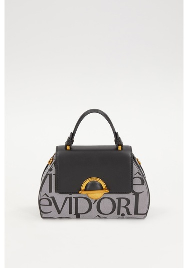 Siyah Kumaş Görünümlü El Çantası Siyah