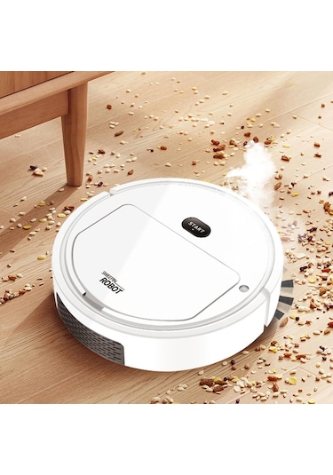 Suntek 4'ü 1 Arada Robot Süpürge Usb Şarjı Ev Evcil Beyaz