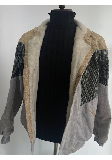 Kadın Aztek Unisex Retro Bomber Oversize Desenli Ceket Kedg4 Çok Renkli