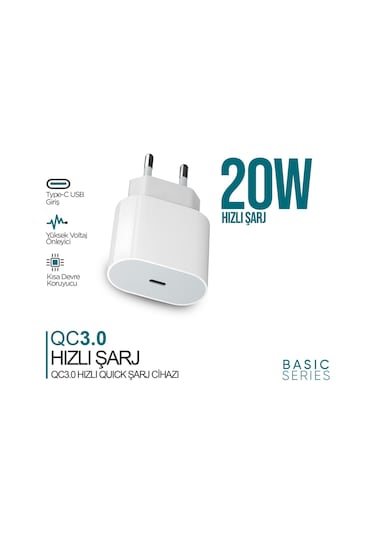 Phixi Qch220 Basic 20w Qualcomm 3.0 Hızlı Şarj Adaptörü