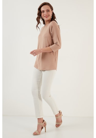 Lela Bisiklet Yaka Truvakar Kol Bayan Bluz 5861416Y Bisküvi