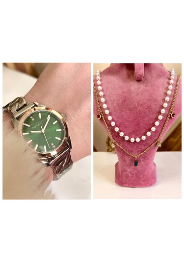 Ferrucci Fc 63536 Çelik Kadın Kol Saati+%100 Çelik&incili Kolye