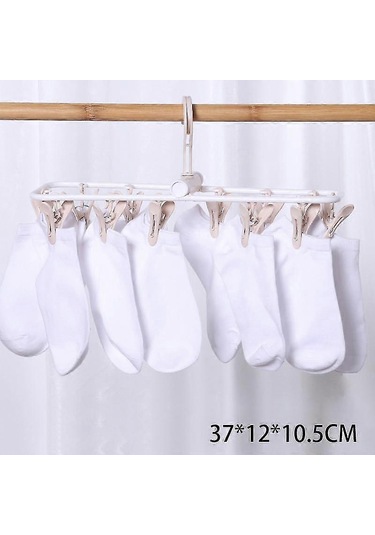 Ganzhoushop Ev Kurutma Rafı Çorap İç Çamaşırı Askısı Balkon İçin 12 Mandallı Katlanabilir Çamaşır Kurutma Rafıkhaki Çok Renkli