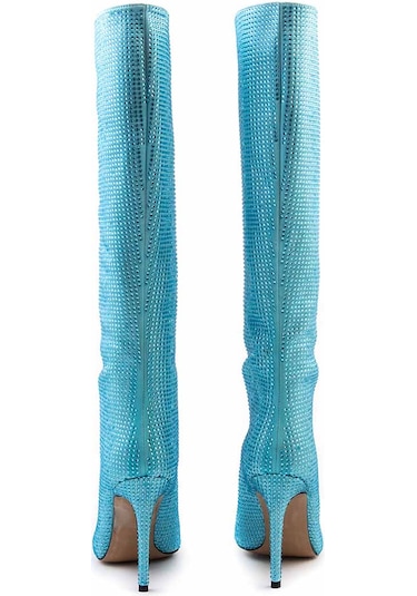 Mocassini Kadın Topuklu Çizme 66712 Turkuaz