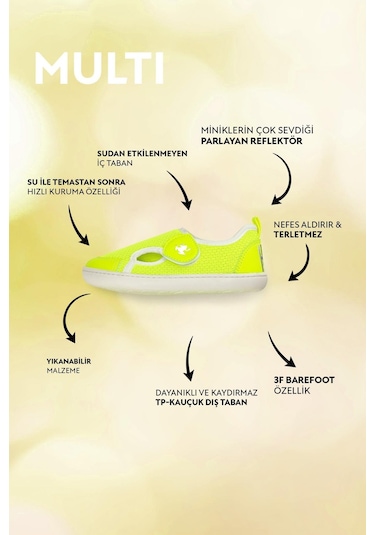 Hopfrög Multi Barefoot Çocuk Ayakkabı Sarı