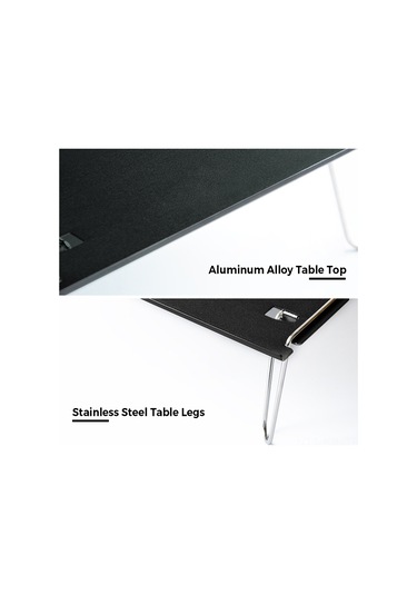 Gajeena Alüminyum Çıkıcaklı Minik Masa - Piknik, Kamp İçin Taşınabilir, Hafif, Kahve Masası - Gri Gri