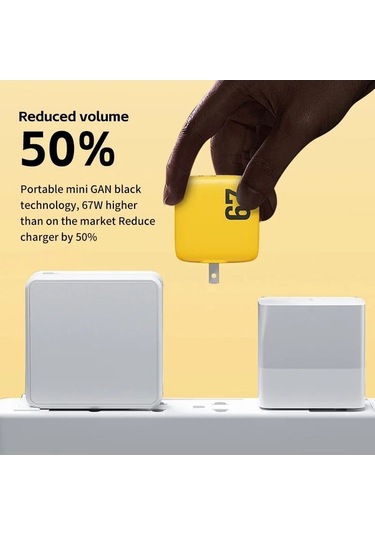 Zyzqstore Gallium Nitride 67w Hızlı Şarj Çoklu Çıkış Pd Cep Şarj Cihazı 1 Adet