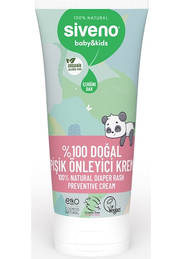 Siveno %100 Doğal Bebek Pişik Önleyici Jel Krem Çinko Hassas Hipoalerjenik Vegan Bakım Kremi 50 Ml