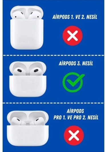 Airpods 3.nesil Uyumlu İçi Kadife Dışı Silinebilir Silikon Özel Kutulu Lansman Kulaklık Kılıfı Siyah Diğer