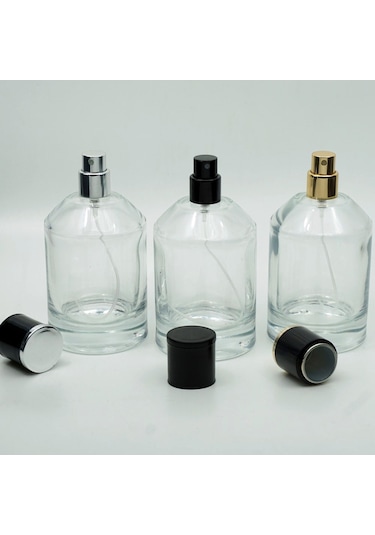 Parfüm Şişesi 100 Ml 3 Adet Silindir Kubbeli Model Kolay Kapama