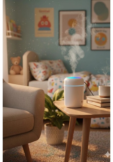 Beyaz H2o Usb Renkli Mini Hava Nemlendirici Led Işıklı 350ml Taşınabilir Oda Ve Ofis Difüzörü