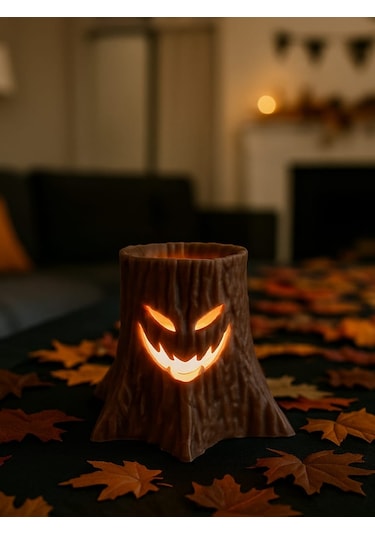 Ağaç Kovuğu Led Mumluk Doğal Görünümlü Tealight Mumluk