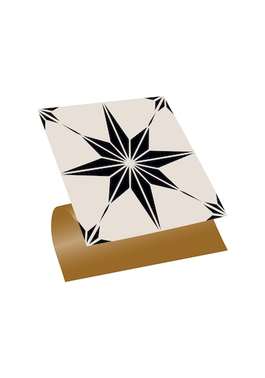 Tink KENDİNDEN YAPIŞKANLI SİYAH YILDIZ DESENLİ PVC KARO 30X30 CM