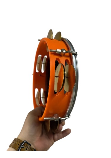 Arap Fasıl Tefi Profesyonel Turuncu Carbon Kasnak Mitello Siyah F