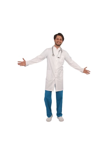 Dr Hakim Yaka Erkek Önlük Uzun Boy Uzun Kol Uniforma