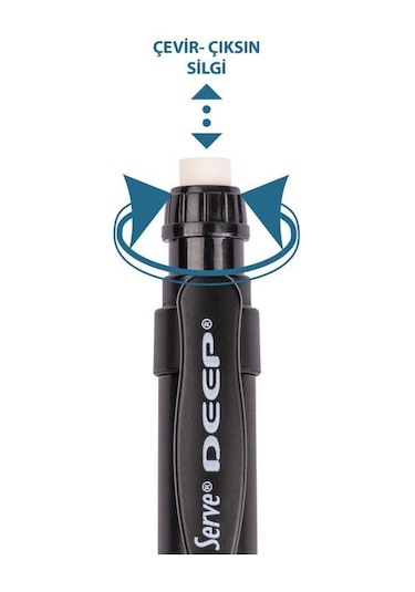 Serve Deep Mekanik Uçlu Kalem 0.7 MM Metalik Mr.Siyah