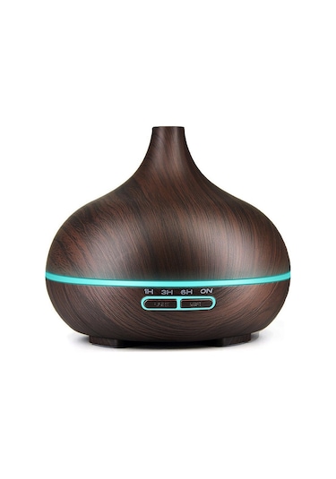 Sones Usb 400ml Ahşap Dokulu Koku Makinesi Sivri Ağızlı Nemlendirici Renkli Led Işıklı Otomatik Alkol Spreyi