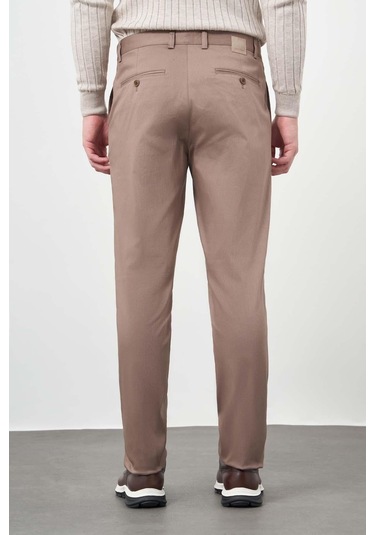 Bej Düz Armürlü Pamuklu Yan Cep Comfort Fit Casual Pantolon 1003245164 Bej