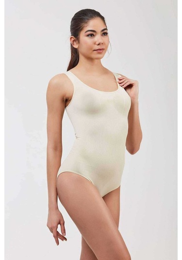Mbb E-ticaret Elit Life Geniş Askılı Kadın Dikişsiz Çıtçıtlı Slip Body Ten 878