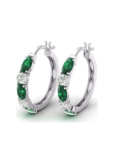 Prosperlink Lüks Mavi Kübik Zirkonya Küpe - Düğün, Parti Aksesuarı, Kadınlar İçin Hediyebeyaz0,11 Ct - 0,15 Ct14 Ayargümüşfl - If