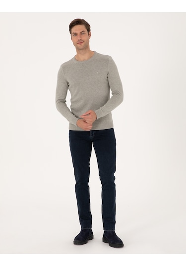 Pierre Cardin Erkek Açık Gri Melanj Kazak /triko 50315509-vr091 Açık Gri Melanj