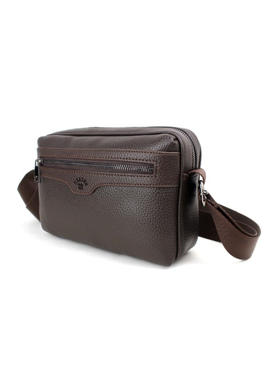 Erkek Kahverengi Ayarlanabilir Omuz Askılı Çapraz Omuz Çantası Kahverengi