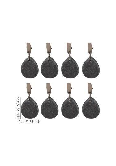 Homyl 8x Masa Örtüsü Ağırlıkları Yemek Masası Bahçe İç Siyah 6 Cm