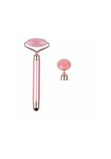 Leezsing Güzellik Barı Elektrikli Yeşim Silindir Yüz Masaj Aleti 2'si 1 Arada Yüz Masaj Aletleri Cilt Bakımı Yüz Cildi Sıkılaştırma Sıkılaştırıcı-558 Çok Renkli