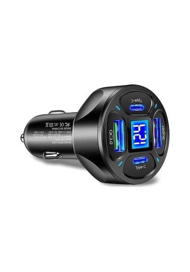 Zuidid Zd66w Dijital Ekranlı 2 Usb + 2 Type C Hızlı Araç Şarjı