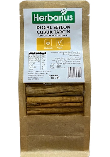 Herbarius Doğal Seylon Seylan Çubuk Tarçın 100 G