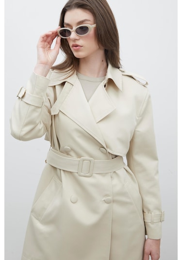 Manuka Chelsea Kruvaze Trençkot Bej