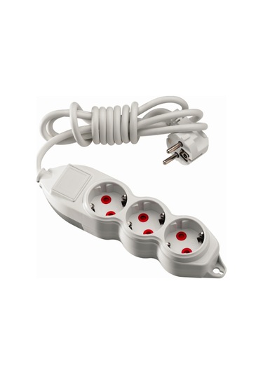 Mono Orion 3'lü Topraklı Grup Priz 5 Metre (3*1) Beyaz