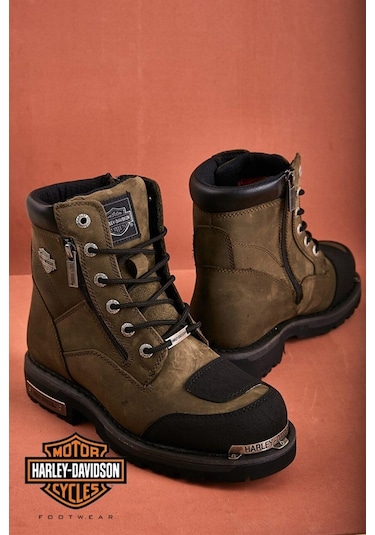 Harley Davidson Olive Hakiki Deri Kadın Bot & Bootie Hd1777060003 001