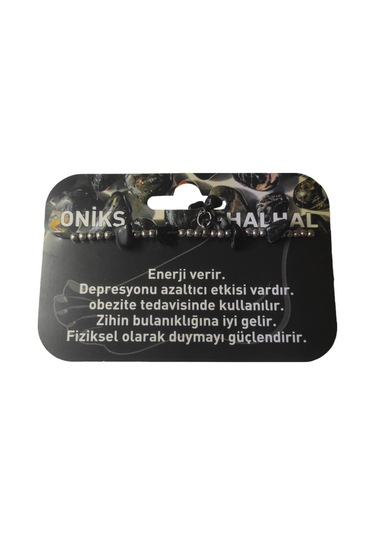 Oniks Taşı Halhal Doğal Taş Bileklik Hal Hal Ayarlanabilir İpli Siyah Taşlı Kristalize Kırık Taş Şifalı Halhal Bileklik Siyah