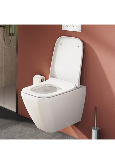 VitrA Shift 191-003R009 İnce Klozet Kapağı, Yavaş Kapanır, Kolay Çıkabilir, Beyaz