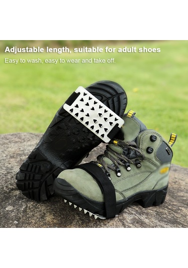 Maiyame Kar Ve Buz Yürüyüşleri İçin 26 Dişli Kayma Engeli, Çelik Ayaklık Koruması, Tüm Ayakkabılara Uyumlu, Hafif Ve Dayanıklı Tasarım Siyah