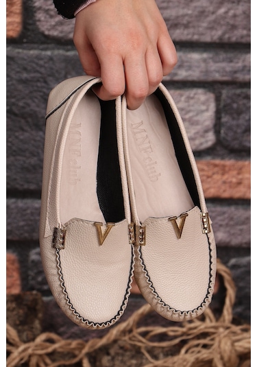 Vojo Victoria Rahat Taban Günlük Kadın Babet Ayakkabı 6 Renk 267800000910 15 Krem