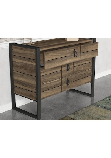 Dekorister Exclusive Lost Metal 3 Çekmeceli Şifonyer Ceviz Dekorister Exclusive Lost Metal 3 Çekmeceli Şifonyer Ceviz