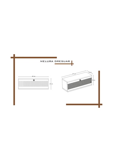Melura Home Melura Dresuar %100 Mdf Kapaklı Duvara Monte Gri