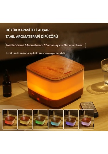 Qasul Gece Lambası Kumandalı Taşınabilir Ultrasonik Nemlendirici Beyaz