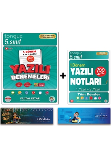 Tonguç Akademi 5. Sınıf 1. Dönem Yazılı Notları - 1. Dönem Yazılı Denemeleri Set - Süper İkili 2 Kitap