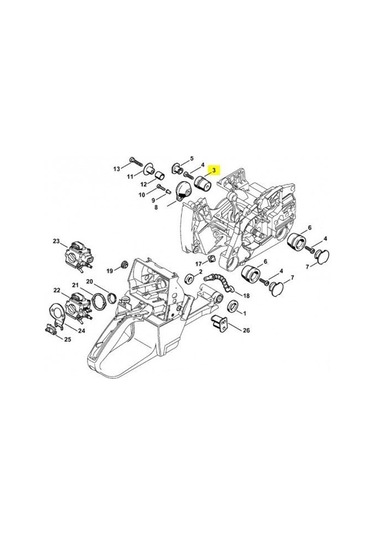 Stihl 1122-790-9905 Amortisör - Stihl Gs461. Ms460R. Ms461. Ms660