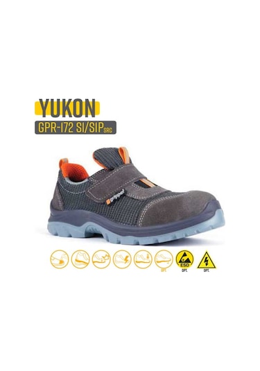 Gripper İş Ayakkabısı - Yukon Gpr-172 S1 Dark Gray Velcro