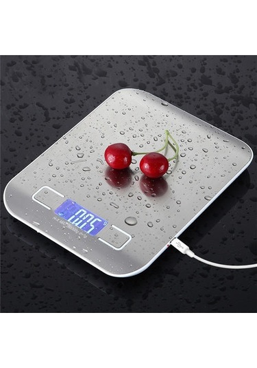 Paslanmaz Çelik Pişirme Tartı Mutfak Ölçeği 5 Kg Oz / Ml / Lb / G Dijital Ölçekli Gıda Diyet Dengesi Ölçüm Lcd Elektronik Ölçek Ahşap