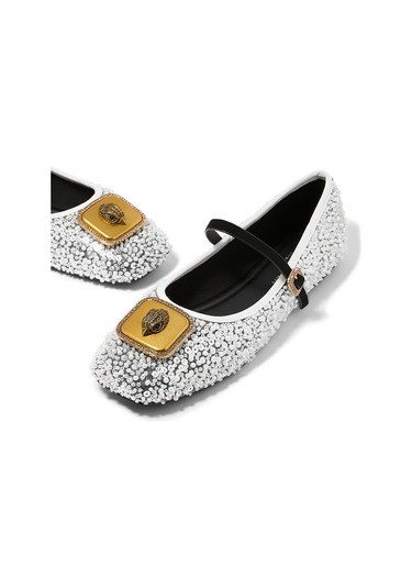 Kurt Geiger Pimlico Ballerina Kumaş Lüks Stil Kadın Babet Çok Renkli