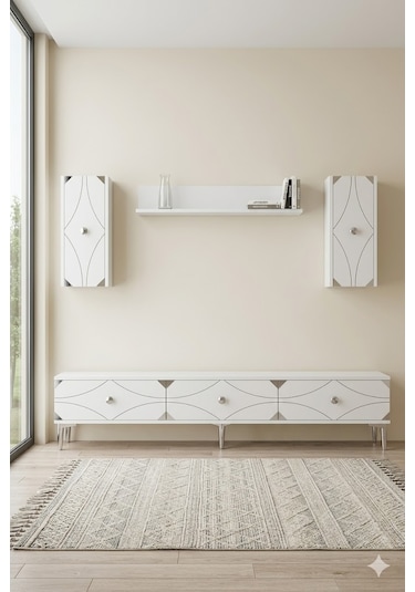 Tvr1897bs Alfa Tv Ünitesi Takımı Beyaz-silver 180cm